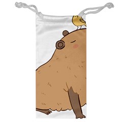 Capybara T- Shirt Cute Capybara Illustration With A Bird Friend T- Shirt Yoga Reflexion Pose T- Shirtyoga Reflexion Pose T- Shirt Jewelry Bag by hizuto