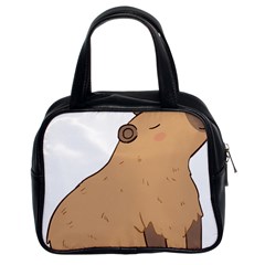 Capybara T- Shirt Cute Capybara Illustration With A Bird Friend T- Shirt Yoga Reflexion Pose T- Shirtyoga Reflexion Pose T- Shirt Classic Handbag (two Sides) by hizuto