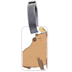 Capybara T- Shirt Cute Capybara Illustration With A Bird Friend T- Shirt Yoga Reflexion Pose T- Shirtyoga Reflexion Pose T- Shirt Luggage Tag (two Sides) by hizuto