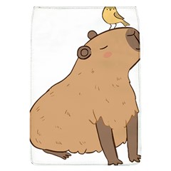 Capybara T- Shirt Cute Capybara Illustration With A Bird Friend T- Shirt Yoga Reflexion Pose T- Shirtyoga Reflexion Pose T- Shirt Removable Flap Cover (l) by hizuto