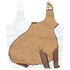 Capybara T- Shirt Cute Capybara Illustration With A Bird Friend T- Shirt Yoga Reflexion Pose T- Shirtyoga Reflexion Pose T- Shirt Full Print Recycle Bag (xl) by hizuto