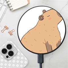 Capybara T- Shirt Cute Capybara Illustration With A Bird Friend T- Shirt Yoga Reflexion Pose T- Shirtyoga Reflexion Pose T- Shirt Wireless Fast Charger(black) by hizuto