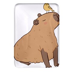 Capybara T- Shirt Cute Capybara Illustration With A Bird Friend T- Shirt Yoga Reflexion Pose T- Shirtyoga Reflexion Pose T- Shirt Rectangular Glass Fridge Magnet (4 Pack) by hizuto