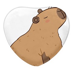 Capybara T- Shirt Cute Capybara Illustration With A Bird Friend T- Shirt Yoga Reflexion Pose T- Shirtyoga Reflexion Pose T- Shirt Heart Glass Fridge Magnet (4 Pack)