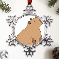 Capybara T- Shirt Cute Capybara Illustration With A Bird Friend T- Shirt Yoga Reflexion Pose T- Shirtyoga Reflexion Pose T- Shirt Metal Large Snowflake Ornament by hizuto