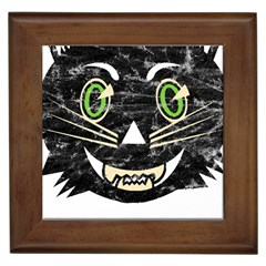 Vintage Halloween Black Cat T- Shirt Vintage Halloween Black Cat T- Shirt Framed Tile by ZUXUMI