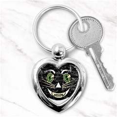 Vintage Halloween Black Cat T- Shirt Vintage Halloween Black Cat T- Shirt Key Chain (heart) by ZUXUMI