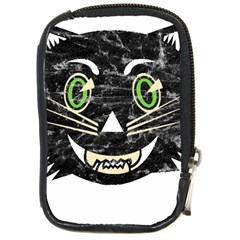 Vintage Halloween Black Cat T- Shirt Vintage Halloween Black Cat T- Shirt Compact Camera Leather Case by ZUXUMI