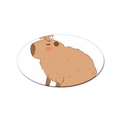 Capybara T- Shirt Cute Capybara With A Baby Goat On Its Head T- Shirt Yoga Reflexion Pose T- Shirtyoga Reflexion Pose T- Shirt Sticker (oval) by hizuto