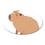 Capybara T- Shirt Cute Capybara With A Baby Goat On Its Head T- Shirt Yoga Reflexion Pose T- Shirtyoga Reflexion Pose T- Shirt Oval Magnet Front