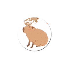 Capybara T- Shirt Cute Capybara With A Baby Goat On Its Head T- Shirt Yoga Reflexion Pose T- Shirtyoga Reflexion Pose T- Shirt Golf Ball Marker by hizuto