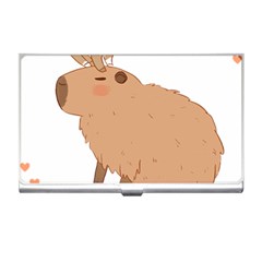 Capybara T- Shirt Cute Capybara With A Baby Goat On Its Head T- Shirt Yoga Reflexion Pose T- Shirtyoga Reflexion Pose T- Shirt Business Card Holder by hizuto