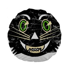 Vintage Halloween Black Cat T- Shirt Vintage Halloween Black Cat T- Shirt Standard 15  Premium Round Cushions by ZUXUMI