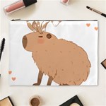 Capybara T- Shirt Cute Capybara With A Baby Goat On Its Head T- Shirt Yoga Reflexion Pose T- Shirtyoga Reflexion Pose T- Shirt Cosmetic Bag (XL) Front