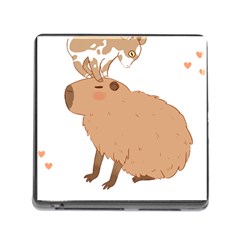 Capybara T- Shirt Cute Capybara With A Baby Goat On Its Head T- Shirt Yoga Reflexion Pose T- Shirtyoga Reflexion Pose T- Shirt Memory Card Reader (square 5 Slot) by hizuto