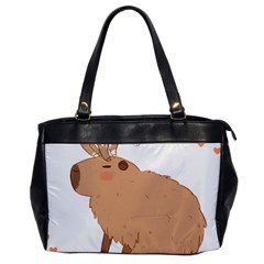 Capybara T- Shirt Cute Capybara With A Baby Goat On Its Head T- Shirt Yoga Reflexion Pose T- Shirtyoga Reflexion Pose T- Shirt Oversize Office Handbag by hizuto