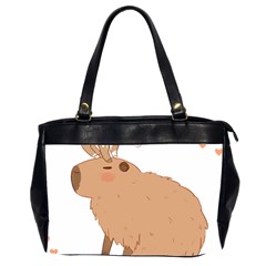 Capybara T- Shirt Cute Capybara With A Baby Goat On Its Head T- Shirt Yoga Reflexion Pose T- Shirtyoga Reflexion Pose T- Shirt Oversize Office Handbag (2 Sides) by hizuto