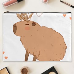 Capybara T- Shirt Cute Capybara With A Baby Goat On Its Head T- Shirt Yoga Reflexion Pose T- Shirtyoga Reflexion Pose T- Shirt Cosmetic Bag (xxxl) by hizuto