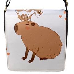 Capybara T- Shirt Cute Capybara With A Baby Goat On Its Head T- Shirt Yoga Reflexion Pose T- Shirtyoga Reflexion Pose T- Shirt Flap Closure Messenger Bag (s) by hizuto