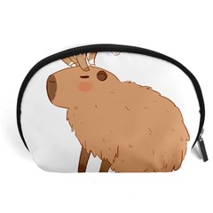 Capybara T- Shirt Cute Capybara With A Baby Goat On Its Head T- Shirt Yoga Reflexion Pose T- Shirtyoga Reflexion Pose T- Shirt Accessory Pouch (large) by hizuto