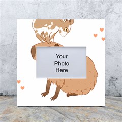 Capybara T- Shirt Cute Capybara With A Baby Goat On Its Head T- Shirt Yoga Reflexion Pose T- Shirtyoga Reflexion Pose T- Shirt White Box Photo Frame 4  X 6  by hizuto