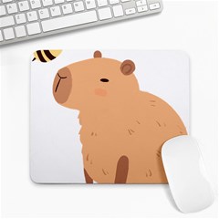 Capybara T- Shirt Cute Capybara With A Bee Illustration T- Shirt Yoga Reflexion Pose T- Shirtyoga Reflexion Pose T- Shirt Large Mousepad by hizuto