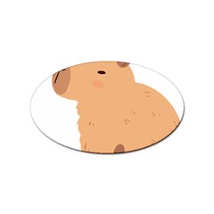 Capybara T- Shirt Cute Capybara With A Bee Illustration T- Shirt Yoga Reflexion Pose T- Shirtyoga Reflexion Pose T- Shirt Sticker (oval) by hizuto