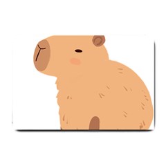 Capybara T- Shirt Cute Capybara With A Bee Illustration T- Shirt Yoga Reflexion Pose T- Shirtyoga Reflexion Pose T- Shirt Small Doormat by hizuto