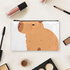 Capybara T- Shirt Cute Capybara With A Bee Illustration T- Shirt Yoga Reflexion Pose T- Shirtyoga Reflexion Pose T- Shirt Cosmetic Bag (medium) by hizuto