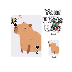 Capybara T- Shirt Cute Capybara With A Bee Illustration T- Shirt Yoga Reflexion Pose T- Shirtyoga Reflexion Pose T- Shirt Playing Cards 54 Designs (mini) by hizuto