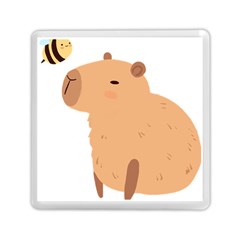 Capybara T- Shirt Cute Capybara With A Bee Illustration T- Shirt Yoga Reflexion Pose T- Shirtyoga Reflexion Pose T- Shirt Memory Card Reader (square) by hizuto