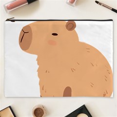 Capybara T- Shirt Cute Capybara With A Bee Illustration T- Shirt Yoga Reflexion Pose T- Shirtyoga Reflexion Pose T- Shirt Cosmetic Bag (xxxl) by hizuto