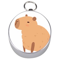 Capybara T- Shirt Cute Capybara With A Bee Illustration T- Shirt Yoga Reflexion Pose T- Shirtyoga Reflexion Pose T- Shirt Silver Compasses by hizuto