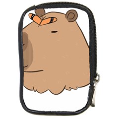 Capybara T- Shirt Cute Capybara With A Butterfly T- Shirt Yoga Reflexion Pose T- Shirtyoga Reflexion Pose T- Shirt Compact Camera Leather Case by hizuto