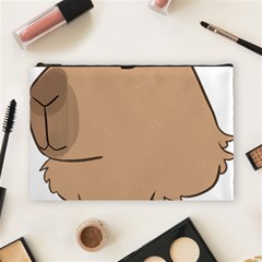 Capybara T- Shirt Cute Capybara With A Butterfly T- Shirt Yoga Reflexion Pose T- Shirtyoga Reflexion Pose T- Shirt Cosmetic Bag (large) by hizuto