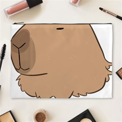 Capybara T- Shirt Cute Capybara With A Butterfly T- Shirt Yoga Reflexion Pose T- Shirtyoga Reflexion Pose T- Shirt Cosmetic Bag (xl) by hizuto