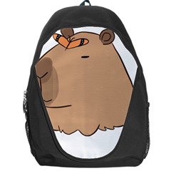 Capybara T- Shirt Cute Capybara With A Butterfly T- Shirt Yoga Reflexion Pose T- Shirtyoga Reflexion Pose T- Shirt Backpack Bag by hizuto