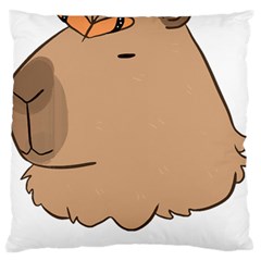 Capybara T- Shirt Cute Capybara With A Butterfly T- Shirt Yoga Reflexion Pose T- Shirtyoga Reflexion Pose T- Shirt Standard Premium Plush Fleece Cushion Case (two Sides) by hizuto