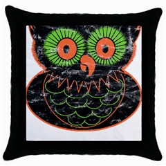 Vintage Halloween Owl T- Shirt Vintage Halloween Owl T- Shirt Throw Pillow Case (black) by ZUXUMI