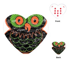 Vintage Halloween Owl T- Shirt Vintage Halloween Owl T- Shirt Playing Cards Single Design (heart) by ZUXUMI