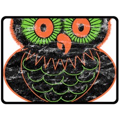 Vintage Halloween Owl T- Shirt Vintage Halloween Owl T- Shirt Fleece Blanket (large) by ZUXUMI