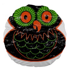 Vintage Halloween Owl T- Shirt Vintage Halloween Owl T- Shirt Large 18  Premium Flano Round Cushions by ZUXUMI