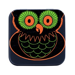 Vintage Halloween Owl T- Shirt Vintage Halloween Owl T- Shirt Square Metal Box (black) by ZUXUMI