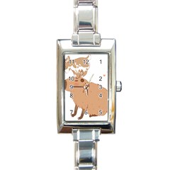 Capybara T- Shirt Cute Capybara With A Little Goat Friend On Its Head T- Shirt Yoga Reflexion Pose T- Shirtyoga Reflexion Pose T- Shirt Rectangle Italian Charm Watch by hizuto