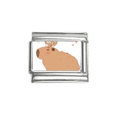 Capybara T- Shirt Cute Capybara With A Little Goat Friend On Its Head T- Shirt Yoga Reflexion Pose T- Shirtyoga Reflexion Pose T- Shirt Italian Charm (9mm) by hizuto