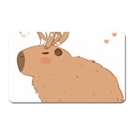 Capybara T- Shirt Cute Capybara With A Little Goat Friend On Its Head T- Shirt Yoga Reflexion Pose T- Shirtyoga Reflexion Pose T- Shirt Magnet (Rectangular) Front