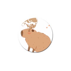 Capybara T- Shirt Cute Capybara With A Little Goat Friend On Its Head T- Shirt Yoga Reflexion Pose T- Shirtyoga Reflexion Pose T- Shirt Golf Ball Marker by hizuto