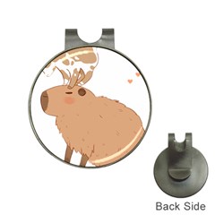 Capybara T- Shirt Cute Capybara With A Little Goat Friend On Its Head T- Shirt Yoga Reflexion Pose T- Shirtyoga Reflexion Pose T- Shirt Hat Clips With Golf Markers by hizuto