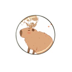 Capybara T- Shirt Cute Capybara With A Little Goat Friend On Its Head T- Shirt Yoga Reflexion Pose T- Shirtyoga Reflexion Pose T- Shirt Hat Clip Ball Marker (4 Pack) by hizuto