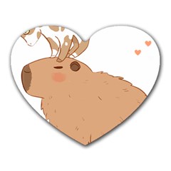 Capybara T- Shirt Cute Capybara With A Little Goat Friend On Its Head T- Shirt Yoga Reflexion Pose T- Shirtyoga Reflexion Pose T- Shirt Heart Mousepad by hizuto